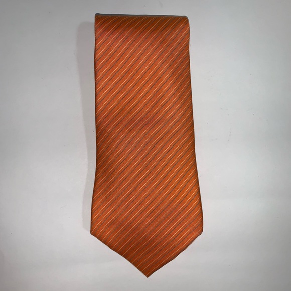 authenic HERMÈS signature BURNT ORANGE necktie - Picture 8 of 8